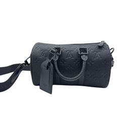 Louis Vuitton Monogram Taurillon Keepall Bandouliere 25 Bag Black
