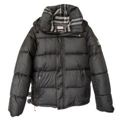 Burberry Hood Black Monogramm Puffer Jacket Black