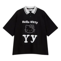Hello Kitty YY Polo Shirt Black