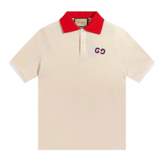 Gucci GG Polo Shirt Beige & Red