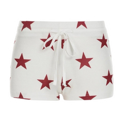 Low Waist Stars Shorts Red & White