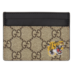 Gucci Supreme Tiger Cardholder Beige