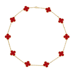 Van Cleef Gold Necklace Red