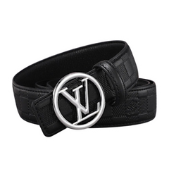 Louis Vuitton Belt Black & Silver