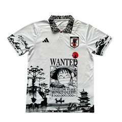 Japan Monkey D Luffy Wanted Crewneck Jersey White & Black