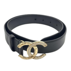 Chanel Leather Belt Black & Gold