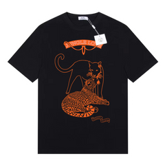 Hermes Cats T-Shirt Black & Orange