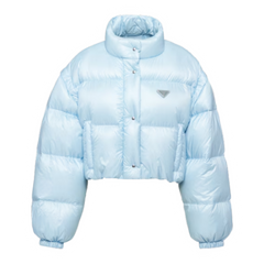 Prada Cropped Down Jacket Babyblue