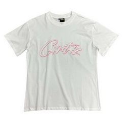 Corteiz Pink Writing T-Shirt White