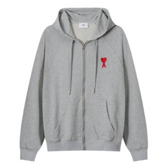 Ami Paris Rd Icon Zipper Grey