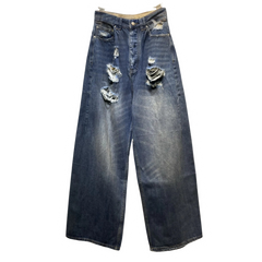 Balenciaga Oversized Distressed Denim Pants