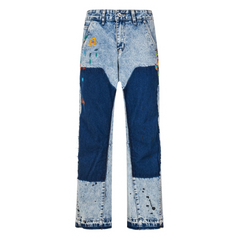 Gallery Dept Splashed Double Knee Flared Denim Jeans