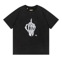 Gallery Dept. Skelleton Middle Finger T-Shirt Black