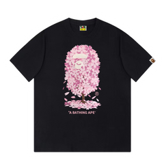 Bape Pink Flower T-Shirt Black