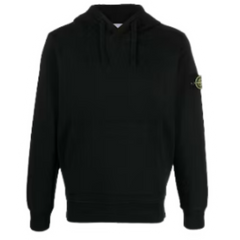 Stone Island Logo Patch Hoodie Black