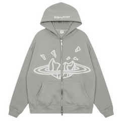 Broken Planet Zipper Grey