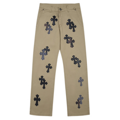 Chrome Hearts Black Crosses Pants Beige
