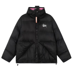 Stussy Pink Hooded Puffer Jacket