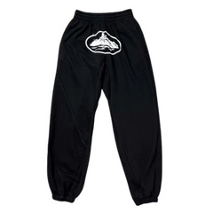 Corteiz White Logo Jogger Black