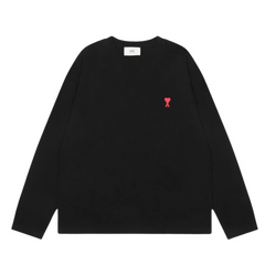 Ami Paris Basic Red Icon Sweater Black