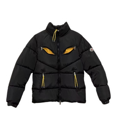 Moncler Yellow Eyes Puffer Jacket Black