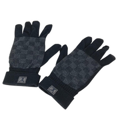 Louis Vuitton Grapphite Damier Gloves Black & Grey
