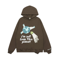 Broken Planet Im Not From This Planet Hoodie Brown