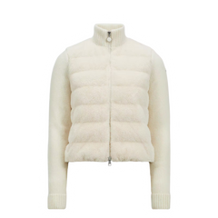 Moncler Padded Wool & ZipUp Cardigan White