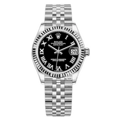 Rolex Oyster Perpetual Datejust Watch Silver & Black