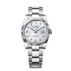 Rolex Oyster Perpetual White Index Datejust Silver