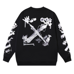 Offwhite Backprint Sweater Black & White