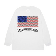 Chrome Hearts American Flag Dagger Longsleeve White