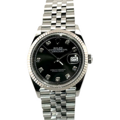 Rolex Oyster Perpetual Datejust Black Dial with Diamond Markers R86Z6773 (High Quality)