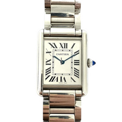 Cartier Tank Must Medium Steel Strap Watch Silver (High Quality)