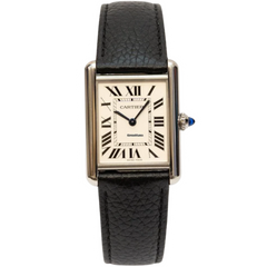 Cartier Tank Must Black Medium Leather Wristwatch (High Quality)