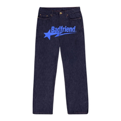 Badfriend Blue Logo Loose Fit Jeans Black