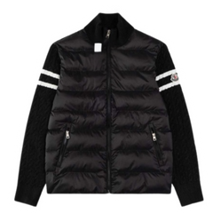 Moncler Stripe Sleeve Cardigan Black