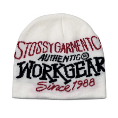 Stüssy Workgear Print Skullcap Beanie White