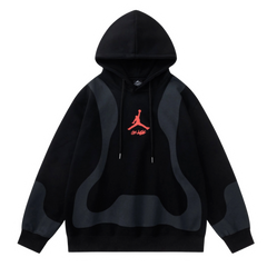 Jordan Orange Icon Hoodie Black