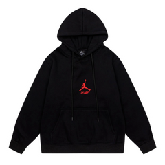 Jordan Red Icon Hoodie Black