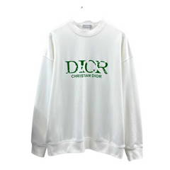 Dior Green Writing Sweater White