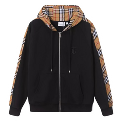 Burberry Pattern Hood Zipper Black