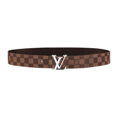 Louis Vuitton Squared Brown Belt Silver Buckle