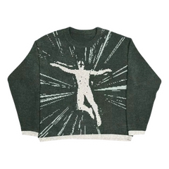 Y2K Falling Knit Sweater Green