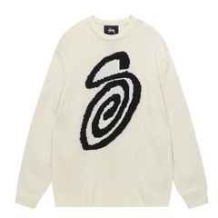 Stussy Curly S Sweater Beige
