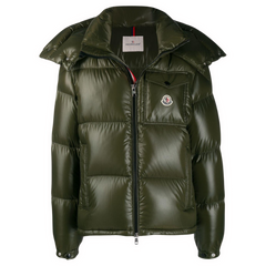 Moncler Shiny Puffer Jacket Army Green