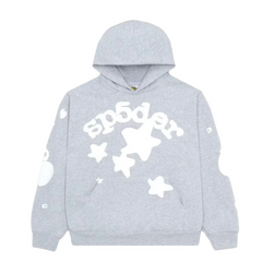 Sp5der Star Hoodie Grey