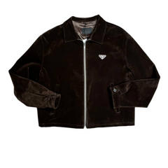 Prada Leather Velvet Jacket Brown