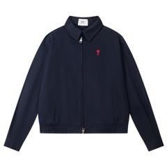 Ami Paris De Coeur Harrington Jacket Navy Blue