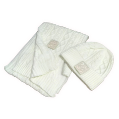 Loewe Scarf & Beanie White